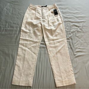 NWT Ralph Lauren White Linen blend straight leg pants size 2